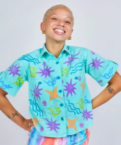 Mokuyobi Wacky Stamp Airplane Blouse