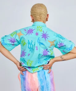 Mokuyobi Wacky Stamp Airplane Blouse